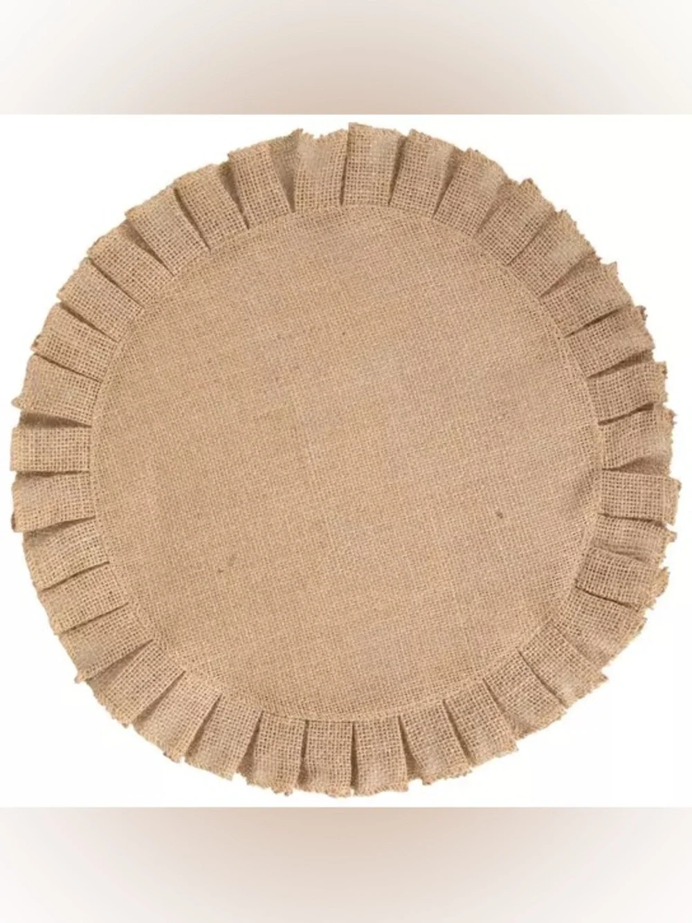 (3) Round Ruffled Jute Placemat